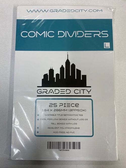 COMIC BOX DIVIDERS X5 TALL GRADED CITY COMICS