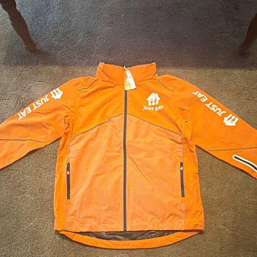Just Eat Orange Zip-Up Jacket with Logo, Unisex Clothing/Aprons, 1 Unit