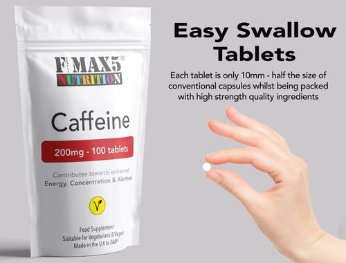 Caffeine Tablets 200mg Boost Pre Workout Energy Weight Loss Slimming Diet Pills — image 5