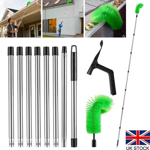 Gutter Cleaning Tools Roof Gutter Cleaner with Telescopic Extendable Pole Brush