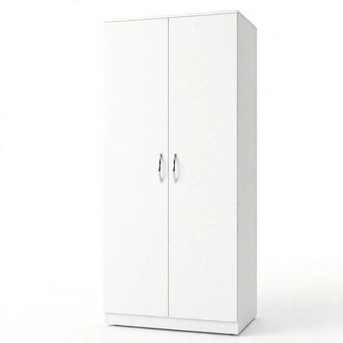 2 Door Fully Assembled Wooden Wardrobe With Drawers & Mirror Cabinet Storage Set