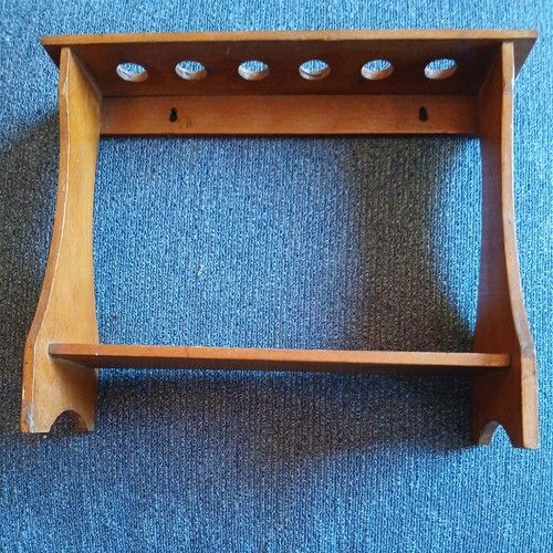 Vintage Wooden Laboratory Test Tube Holder Rack Stand 