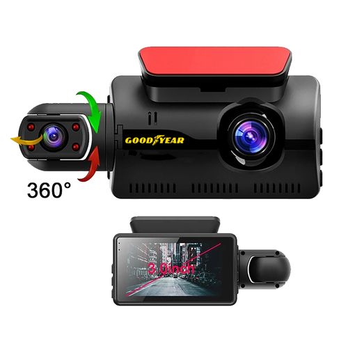 Goodyear Dual Lens Car Dash Cam with Front Rear Internal Camera HD Dashcam Taxi — image 7