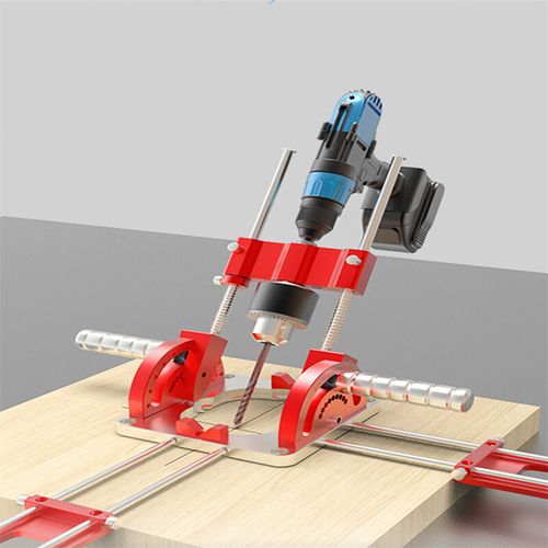 Multi-Angle Drill Guide w/Handles Hole Punch Locator Adjustable Drilling Height  — image 7
