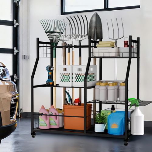 Heavy Duty Garden Tool Organizer Metal Yard Tools Rack for Garage Shed Storage — image 4