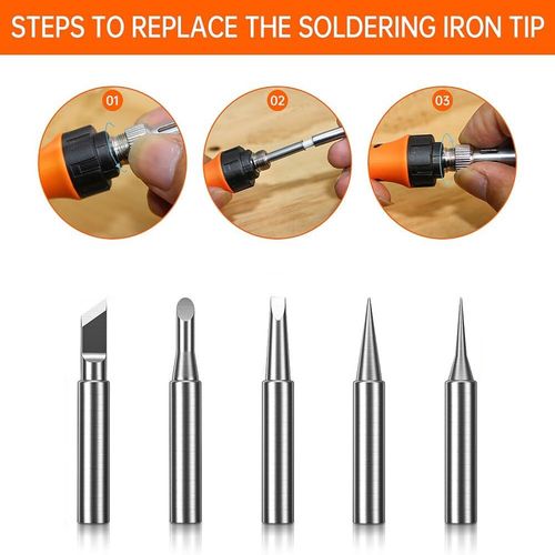60W Soldering Iron Kit Welding Irons Electronics Solder Tools Adjustable Temp UK — image 7