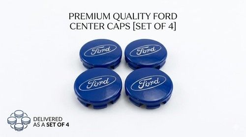 4x BLACK-BLUE FORD CENTRE CAPS 54MM ALLOY WHEEL FITS MOST MODELS FOCUS FIESTA KA