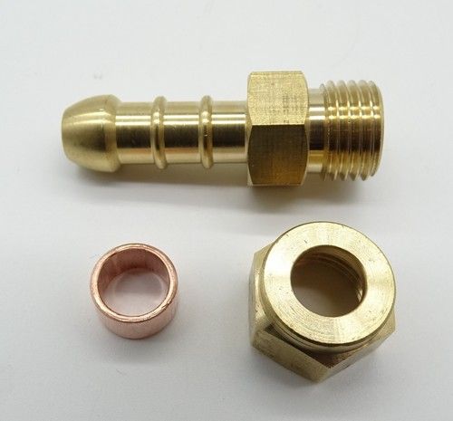 GAS PIPE FITTING 8MM LPG NOZZLE - COPPER PIPE TO RUBBER HOSE CONNECTOR