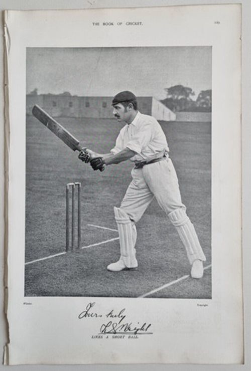 1899 Antique Large Photo Print LEVI G WRIGHT Cricketer DERBYSHIRE Cricket 229