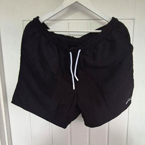 Men's Black Swim Shorts Size Xl Elastic Waist Drawstring Mesh Lined BoohooMan — image 1