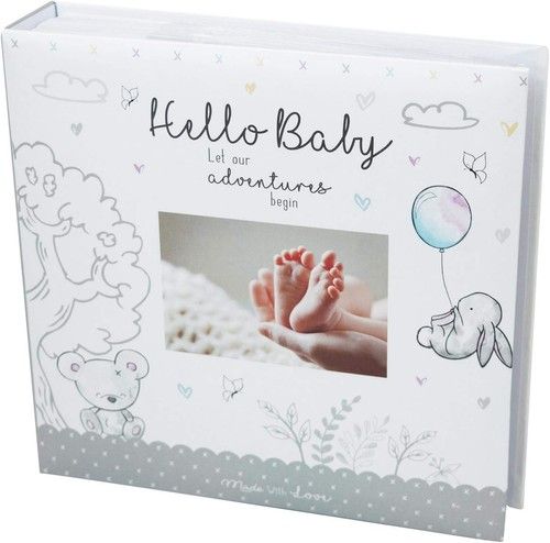 Baby First Photo Album 4x6" White Unisex 200 Memo Photos Christening Gift