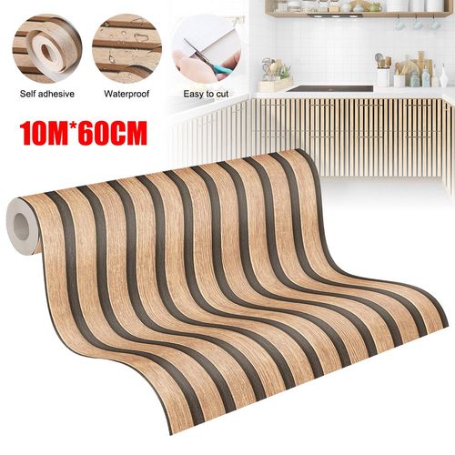10M Self-Adhesive 3D Effect Wooden Slat Wall Panel Peel&Stick Easy DIY Wallpaper — image 10