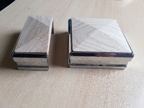 Stair Newel Post Connector Metal Oak Cap Join Newel Post to Base — image 4