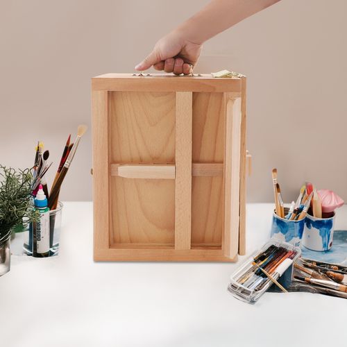 Large Tabletop Easel Adjustable Beech Wood Table Top Easel Portable Sketch Box — image 5