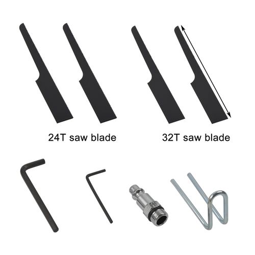 Air Body Hacksaw Cut Off Saw Cutting Metal Tool Pneumatic Reciprocating 4 Blades — image 4