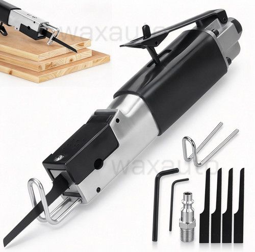 Air Body Hacksaw Cut Off Saw Cutting Metal Tool Pneumatic Reciprocating 4 Blades