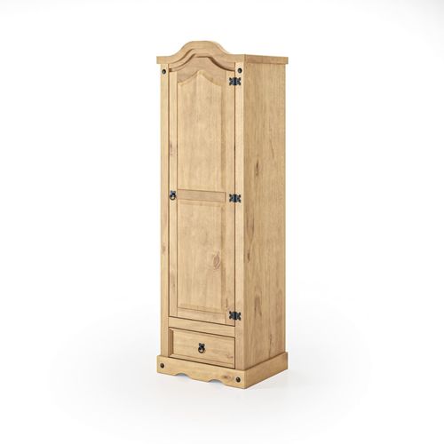 Corona Wardrobe 1 Door 1 Drawer Arch Top Robe Mexican Solid Pine — image 6