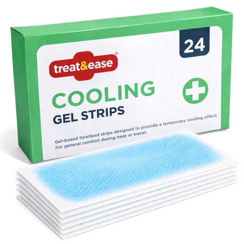 24 Migraine Cooling Gel Patches Strips Tension Headache Relief Sheet Soothe Cool — image 1