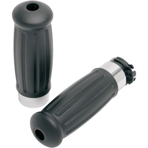 Old School Vintage Retro Black Rubber 1" Grips fit Harley-Davidson 1996-2017