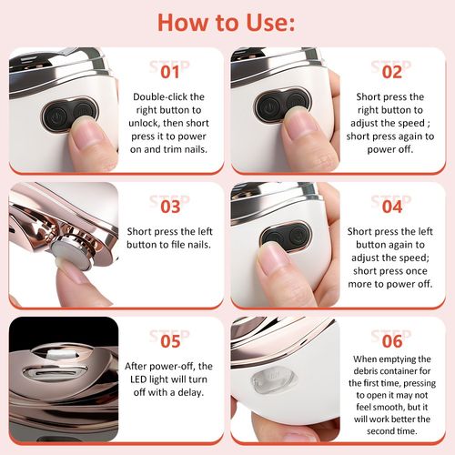 2 in1 Electric Nail Clippers For Thick Nails Toe Safe Automatic Trimmer Manicure — image 11
