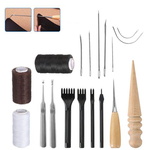 47pcs Leather Craft Tools Hand Stitching Sewing Kit Repair Needle Stitching — image 10
