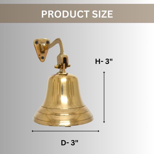 Wall Mounted Vintage 3"Last Order Ship Bell/Brass Hanging Bell with Durable Rope — image 4
