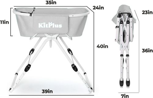 Foldable Dog Bath Tub, 5 Adjustable Heights, Grey Portable Pet Shower Pool — image 3