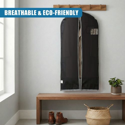 2 Pcs Zip Up Hanging Suit Dress Coat Garment Bag Clothes Cover DustProof Storage — image 6