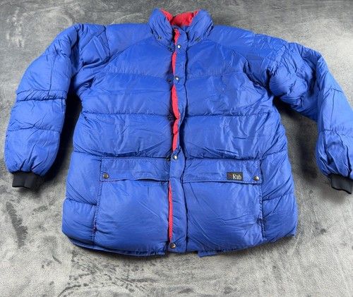 Rab Men's Down Jacket Blue Size XL Nylon Duck Down Quilted Winter Coat
