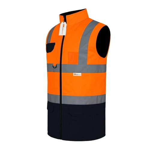 GM Workwear Mens Hi Vis Fleece Lined Reversible Bodywarmer Reflective Vest S-3XL — image 4