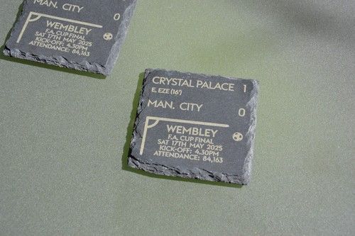 Crystal Palace 1 - 0 Man. City - 2025 FA Cup Final Game Slate Coaster  