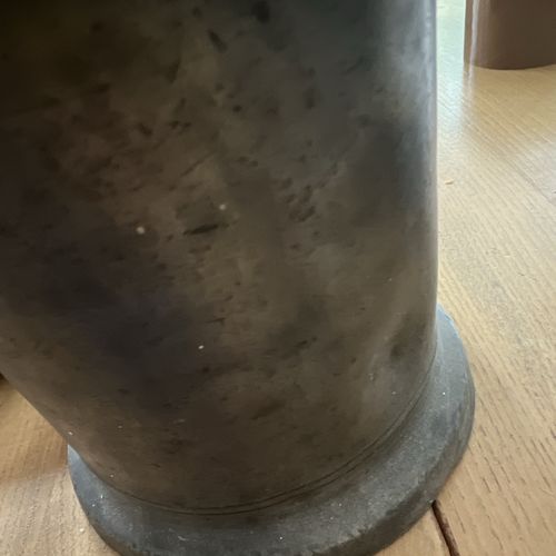 Antique French Pewter Double Litre Measure Jug Pichon Saint-Lo Normandy Lid 1860 — image 14