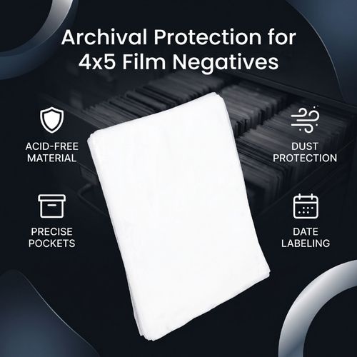 4x5 Film Sleeves Acid Free Negative Sleeves Film Storage Pages 50 Sheets 4 P HOT — image 3