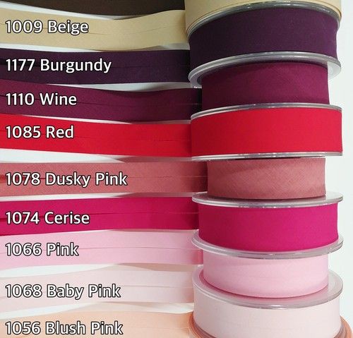 Bias Binding 30mm wide Poly Cotton Pre Folded Edge Tape Plain Colours