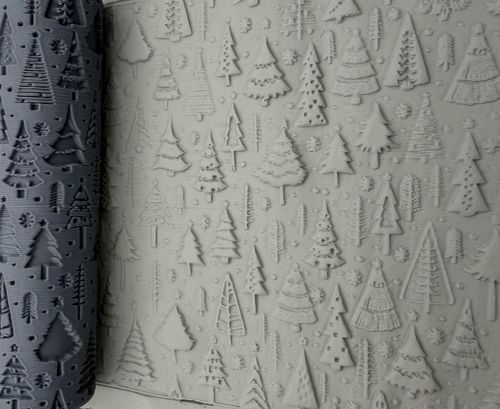 120mm Christmas Trees Emboss Roller | Clay | Pottery | Baking | Sand (47B) — image 1