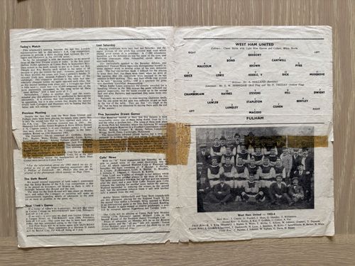 2x West Ham United programmes Port Vale (1956-57) & Fulham (1957-58) See Photos — image 3