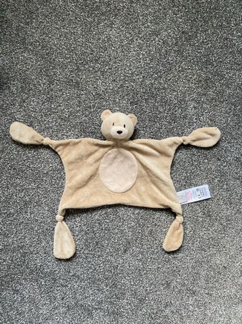 Jojo Maman Bebe Teddy Bear Baby Comforter Soother Cuddle Cloth Toy Beige Brown