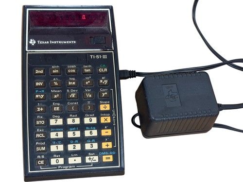 Texas Instruments TI-51-III Scientific Calculator with Power Supply Tested