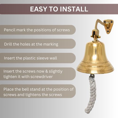 Last Order 6" Wall Mounted Hanging Ship Bell For Service/School/Hotel/Bar/Pub — image 9