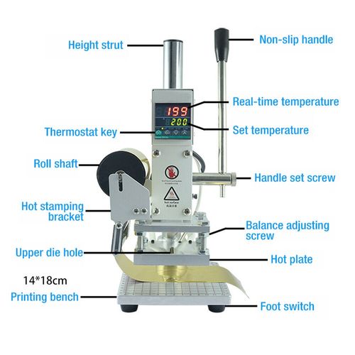 5x7cm Digital Hot Foil Stamping Machine PVC Leather Bronzing Embossing Machine . — image 3