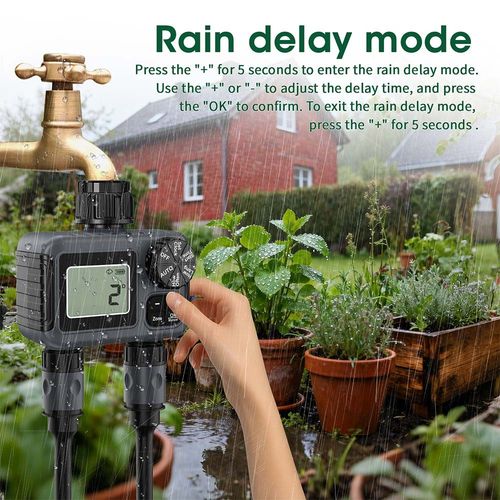 2-Zone Garden Water Tap Hose Automatic Timer Sprinkler System Irrigation Control — image 16
