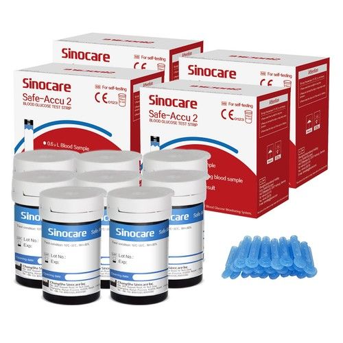 sinocare (Safe-Accu2) Blood Glucose Test Safe ACCU2 Strips x100 