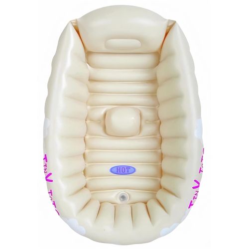 TINY TOTS INFLATABLE BABY HEAT TEMPERATURE SENSOR WASHING TRAVEL BATH SUPPORT  — image 4