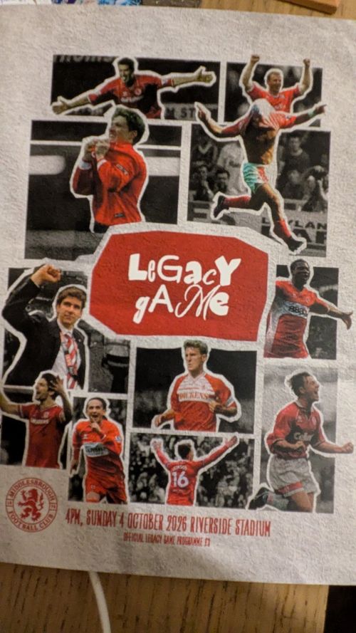 * MIDDLESBROUGH legends MATCH (October 2026)  OFFICIAL PROGRAMME * — image 1