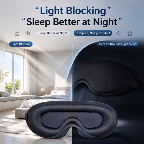 3D-Sleeping Eye Mask Blocking Light Breathable Soft Padded Mask Cover Eyepatch — image 2