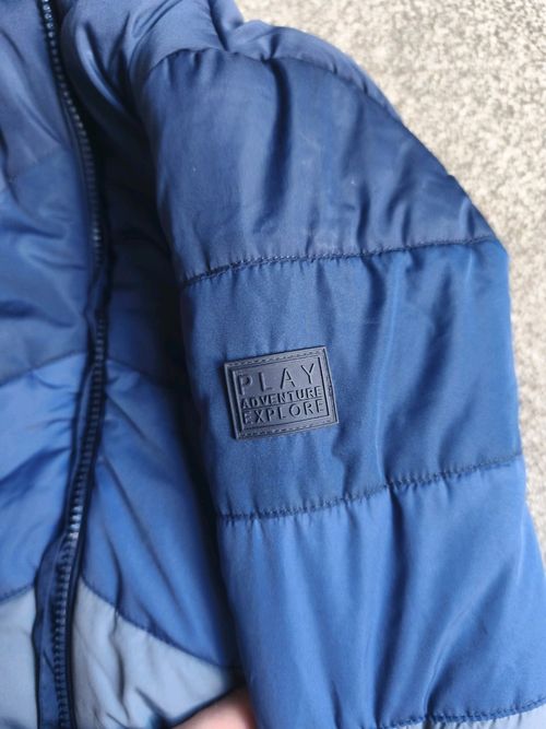 Baby Boys 12-18 Months Blue Warm Winter Hooded Coat Puffer Jacket  MotherCare