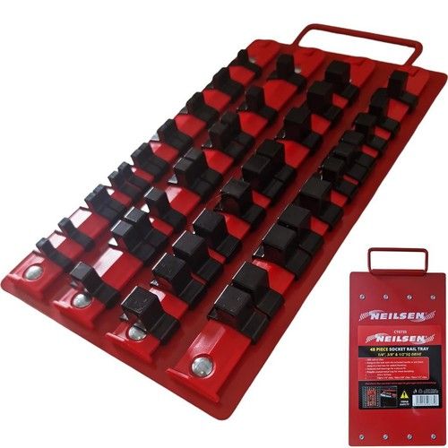 40pc Small Socket Rail Tray 1/4" 3/8" 1/2" Organiser Storage Holder CT0735