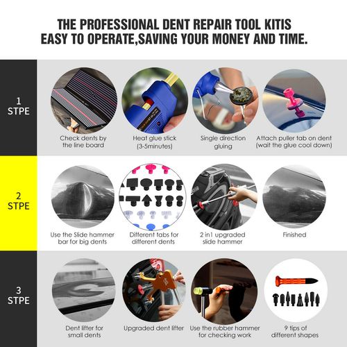 PDR Car Body Glue Puller Tabs Pulling Paintless Dent Repair Removal PDR Tool Kit — image 2