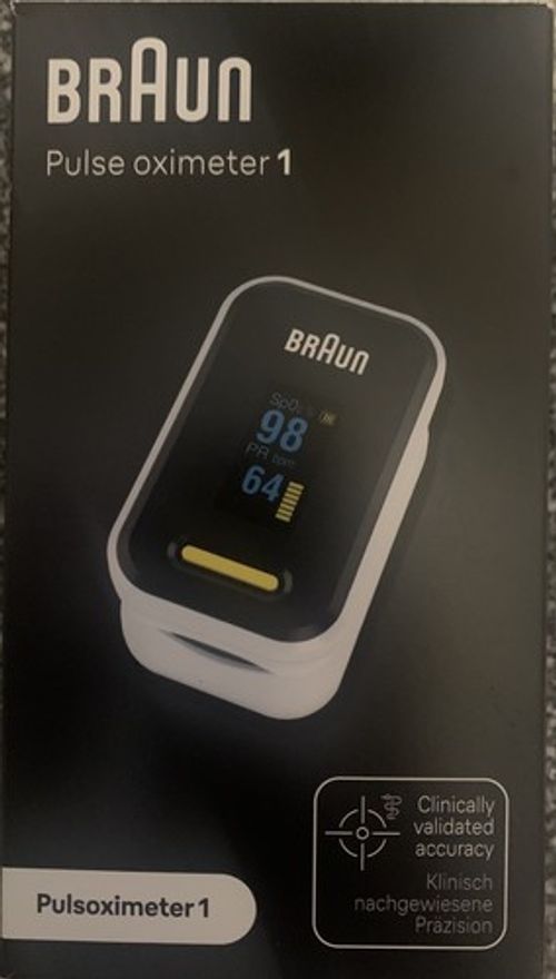 Braun Pulse Oximeter 1 Heart Rate Blood Oxygen Saturation Finger PR Monitor