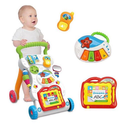 2in1 Baby Walker First Steps Activity Bouncer Musical Toys Car Along Ride On  Go — image 1
